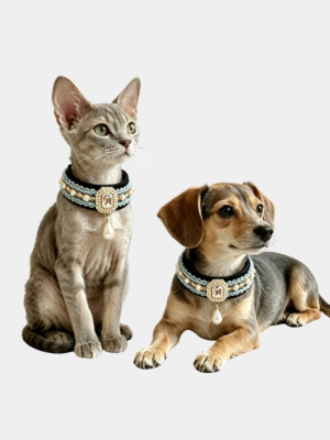 Premium Collars for Cats & Dogs | Velvet, Gemstone, and Pearl Necklace | Photo Shoot & Party Accessory